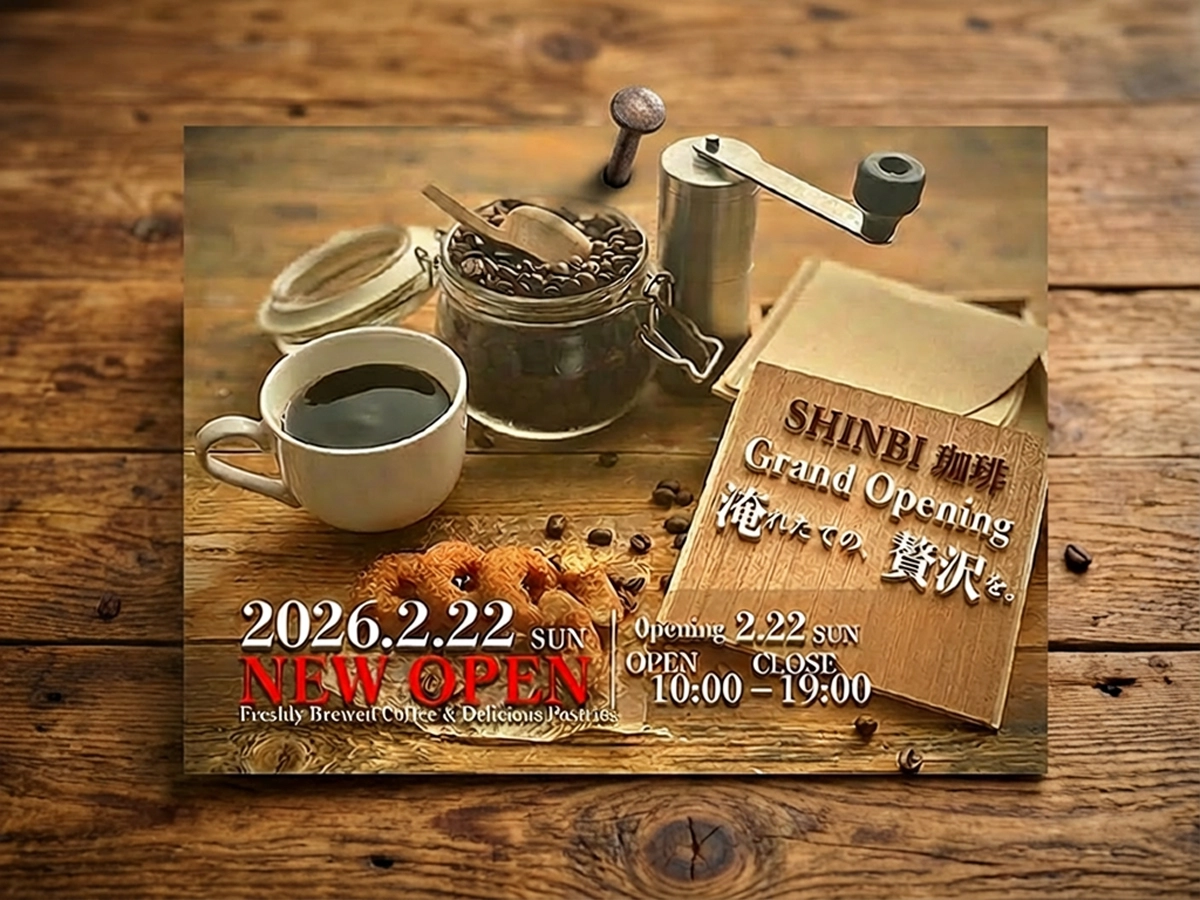 SHINBI 珈琲 チラシ
